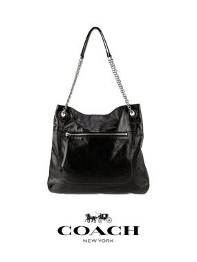Coach Poppy 2012 Slim Leather Tote With Sliding Chain Strap (21199)